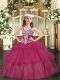 Sleeveless Appliques and Ruffled Layers Lace Up Pageant Dress