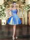 Flirting Mini Length Ball Gowns Sleeveless Baby Blue Dress for Prom Lace Up