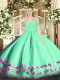 Ruffled Layers Ball Gown Prom Dress Apple Green Zipper Sleeveless Floor Length