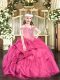 High Class Off The Shoulder Sleeveless Organza High School Pageant Dress Beading and Ruffles Lace Up