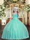 Apple Green Ball Gowns Straps Sleeveless Tulle Floor Length Lace Up Appliques and Sequins Little Girls Pageant Dress Wholesale