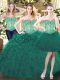Clearance Green Sleeveless Organza Lace Up Quinceanera Dress for Military Ball and Sweet 16 and Quinceanera