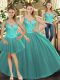 Enchanting Straps Sleeveless Lace Up Sweet 16 Dresses Turquoise Tulle