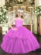 Straps Sleeveless Zipper Pageant Dress for Teens Lilac Organza