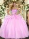 Ideal Sleeveless Beading and Ruffles Lace Up Quinceanera Dresses