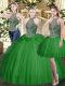 Nice Floor Length Ball Gowns Sleeveless Dark Green Quinceanera Dress Lace Up
