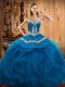 Spectacular Sweetheart Sleeveless Organza Quinceanera Gowns Embroidery and Ruffles Lace Up
