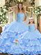 Floor Length Ball Gowns Sleeveless Lavender Quinceanera Dress Lace Up