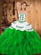 Pretty Ball Gowns Ball Gown Prom Dress Green Strapless Satin and Organza Sleeveless Floor Length Lace Up