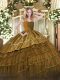 Dynamic Ball Gowns Sweet 16 Dress Brown Straps Organza and Taffeta Sleeveless Floor Length Zipper