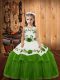 Sleeveless Embroidery and Ruffled Layers Lace Up Little Girls Pageant Gowns