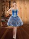 Custom Fit Multi-color Ball Gowns Embroidery Homecoming Dress Lace Up Fading Color and Fabric With Rolling Flowers Sleeveless