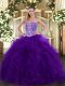 Exceptional Sweetheart Sleeveless Organza Sweet 16 Quinceanera Dress Beading and Ruffles Lace Up