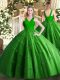 Colorful Green Ball Gowns Beading Vestidos de Quinceanera Zipper Tulle Sleeveless Floor Length