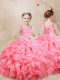 Exquisite Organza Sleeveless Floor Length Girls Pageant Dresses and Beading and Ruffles