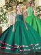 Elegant Floor Length Ball Gowns Sleeveless Dark Green Vestidos de Quinceanera Zipper