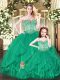 Low Price Aqua Blue Vestidos de Quinceanera Military Ball and Sweet 16 and Quinceanera with Beading and Ruffles Sweetheart Sleeveless Lace Up
