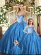 Most Popular Sweetheart Sleeveless Tulle Sweet 16 Dresses Beading Lace Up