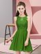 Top Selling Green Sleeveless Appliques Mini Length Wedding Guest Dresses
