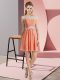 Chic Orange Red Cap Sleeves Chiffon Lace Up Prom Party Dress for Prom and Party