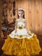 Exquisite Gold Sleeveless Organza Zipper Girls Pageant Dresses for Sweet 16 and Quinceanera