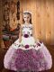 Popular Multi-color Straps Neckline Embroidery and Ruffles Girls Pageant Dresses Sleeveless Lace Up