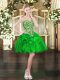 Gorgeous Green Ball Gowns Sweetheart Sleeveless Organza Mini Length Lace Up Beading and Ruffles Prom Dresses
