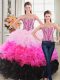 Multi-color Quinceanera Dress Sweet 16 and Quinceanera with Beading and Ruffles Sweetheart Sleeveless Lace Up