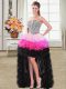 Multi-color Lace Up Sweetheart Beading and Ruffles Organza Sleeveless