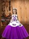 Elegant Straps Sleeveless Organza Girls Pageant Dresses Embroidery Lace Up