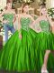 High Quality Beading Quinceanera Dresses Green Lace Up Sleeveless Floor Length