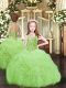 Hot Sale Beading and Ruffles and Pick Ups Little Girls Pageant Gowns Lace Up Sleeveless Floor Length
