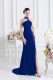 Fine Royal Blue Prom Dresses Prom and Party with Beading Halter Top Sleeveless Sweep Train Lace Up