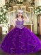 Low Price Sleeveless Beading and Ruffles Lace Up Pageant Dress for Teens