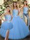 Pretty Tulle Sweetheart Sleeveless Lace Up Beading 15th Birthday Dress in Baby Blue