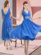Sleeveless Knee Length Beading Side Zipper Wedding Guest Dresses with Baby Blue
