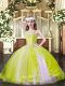 Straps Sleeveless Lace Up Pageant Dress Wholesale Yellow Tulle