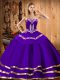 Affordable Purple Sweetheart Lace Up Embroidery Vestidos de Quinceanera Sleeveless