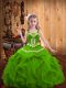 Charming Floor Length Green Girls Pageant Dresses Straps Sleeveless Lace Up