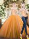 Super Orange Red Off The Shoulder Neckline Beading Quinceanera Dresses Sleeveless Lace Up