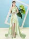 Decent Yellow Green Lace Up One Shoulder Sequins Prom Dresses Elastic Woven Satin and Sequined Sleeveless