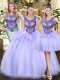 Exquisite Lavender Scoop Neckline Beading and Ruffles Quinceanera Dress Sleeveless Lace Up