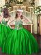 Green Sleeveless Satin Lace Up Pageant Dress for Teens for Party and Quinceanera