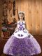 Latest Floor Length Multi-color Little Girl Pageant Dress Fabric With Rolling Flowers Sleeveless Embroidery