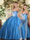 Simple Sweetheart Sleeveless Tulle Quinceanera Dress Beading Lace Up