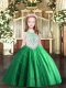 Scoop Sleeveless Tulle Child Pageant Dress Beading and Appliques Zipper