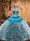 Beauteous Sleeveless Sweep Train Embroidery Lace Up Quinceanera Dress