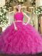 Affordable Scoop Sleeveless Tulle Quinceanera Dresses Ruffles Zipper