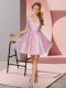 Mini Length A-line Sleeveless Pink Wedding Party Dress Zipper