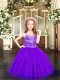 Beauteous Sleeveless Lace Up Floor Length Beading Little Girl Pageant Gowns